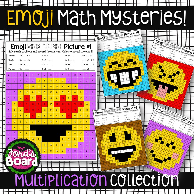Emoji Multiplication Mystery Pictures Ford s Board